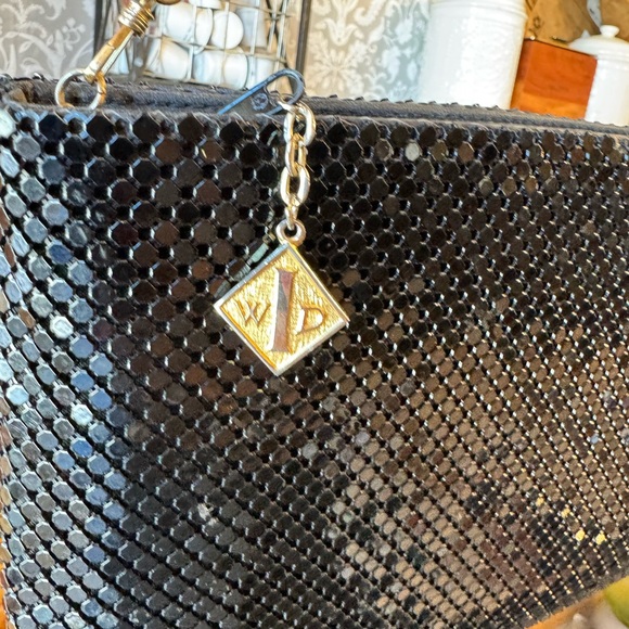 Whiting & Davis Black Mesh Clutch Crossbody - Picture 3 of 5